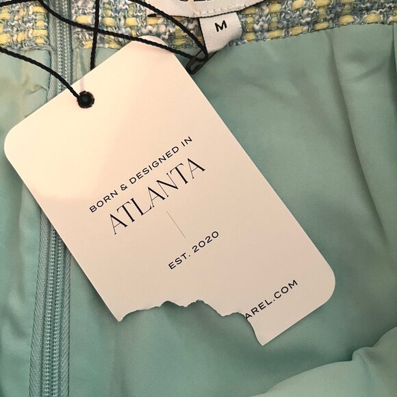 S'Edge Starlet Blue & Green Tweed-like Lined Skirt-Skorts, Pockets Size Med NWT - Picture 9 of 10